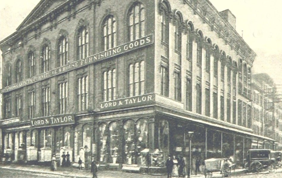 La tienda de Lord&Taylor en la Quinta Avenida a principios del siglo XX. Lord&Taylor abrió su buque insignia en la Quinta Avenida en 1914